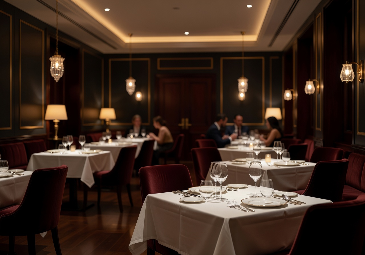 Fine Dining Restaurant with Elegant Lighting